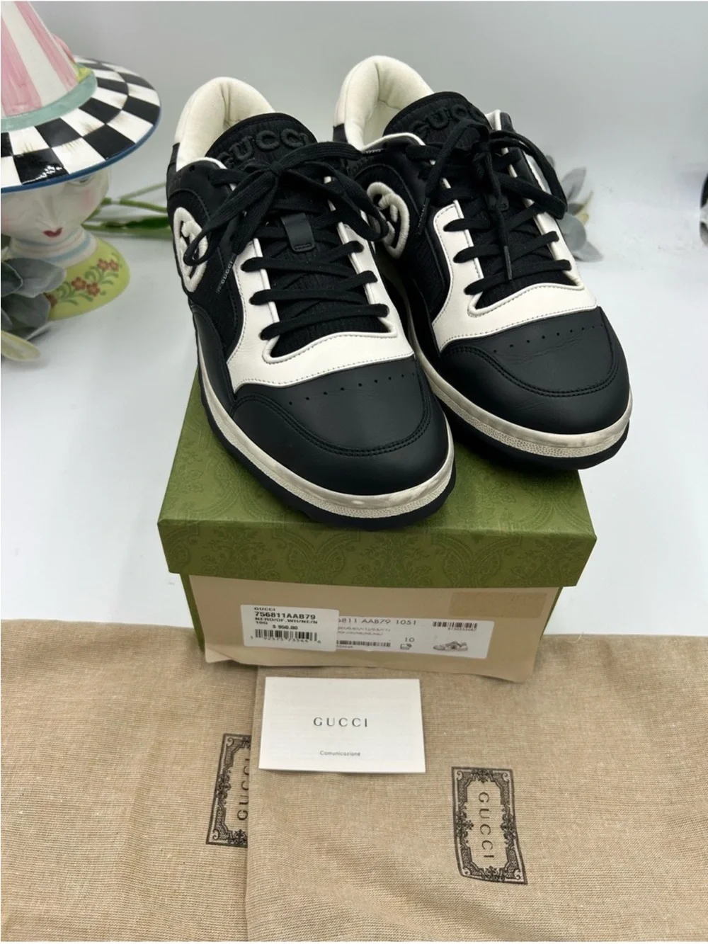 Men’s Gucci, Mac 80 low top leather sneakers size 43/10 made in Italy NWT